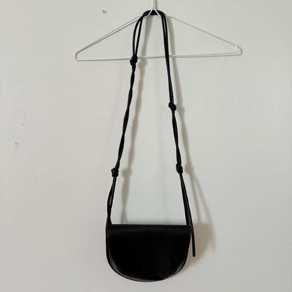 Zara Black Leather Mini Crossbody Bag Adjustable Strap - Picture 3 of 6